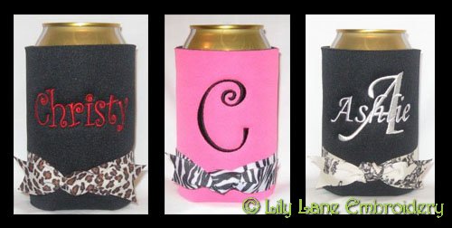 Can Cooler with Printed Ribbon